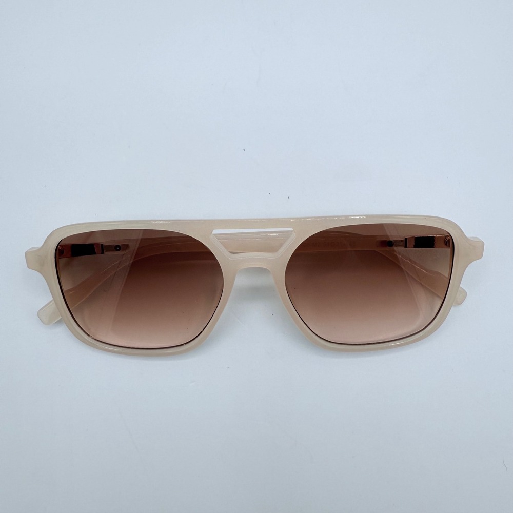 SOJOS Square Aviator Sunglasses Beige Frame Only Brown Gradient Lens‎ SJ2202